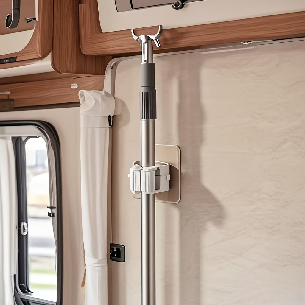 Hanging Mop and Broom Organizer Wall Mount Durable Plastic for RV Bathroom Bedroom