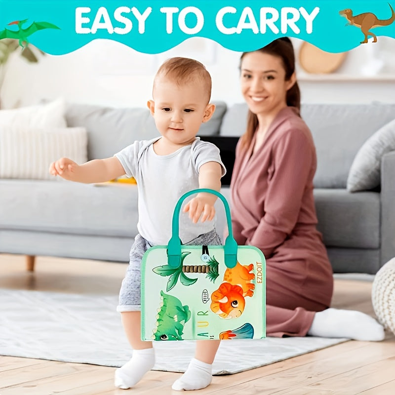 Tablero de actividades para bebés, juguete de tela para juego de coordinación motora para niños pequeños, azul y verde