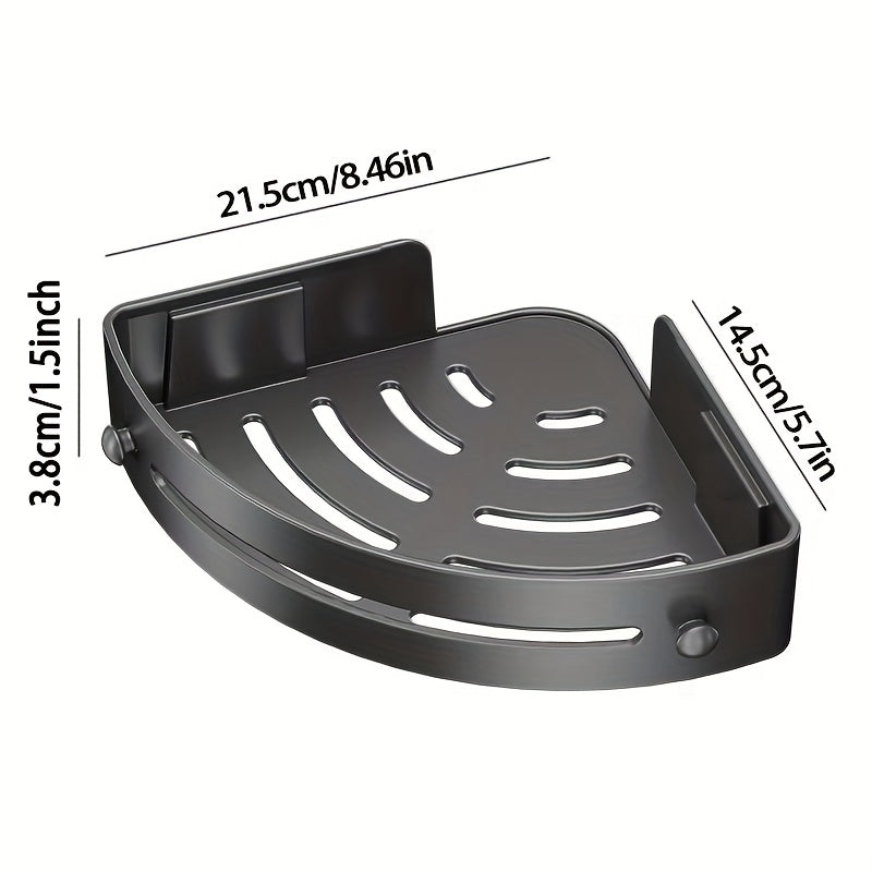 2 Modern Corner Bathroom Shelves ABS No Drilling for Sink Toilet Shower Storage