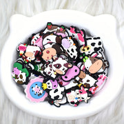 Women's PVC Cow Cattle Shoe Charms 29pcs Pink DIY Accessories Gift