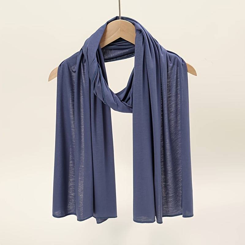 Ayollar uchun yuqori sifatli bir rangli polyester sharf, barcha fasllar va tadbirlar uchun mos, Ramazon uchun qulay.