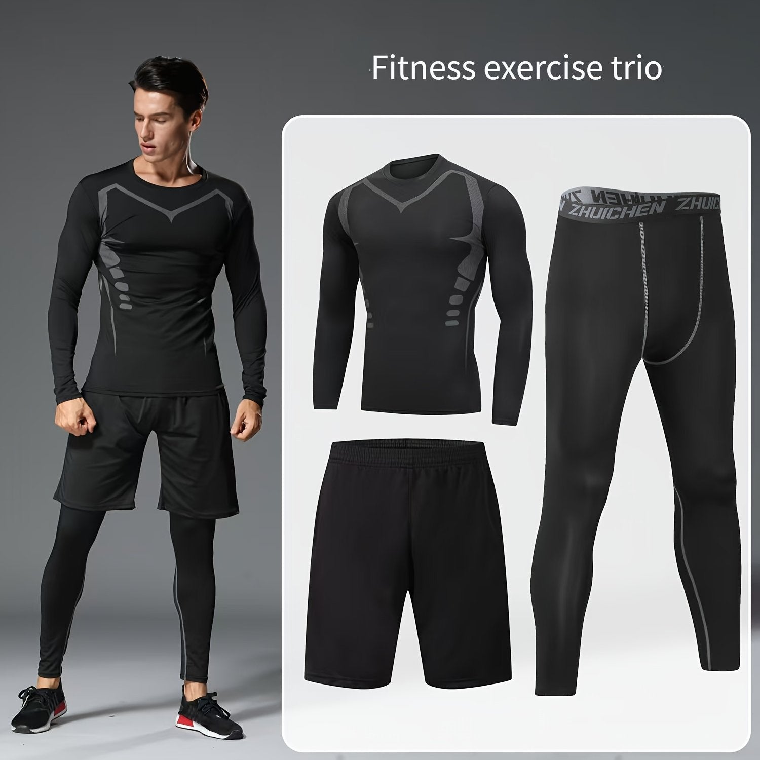 Men's Sportswear Running Gym Tight-Fitting Quick-Dry Spring Autumn