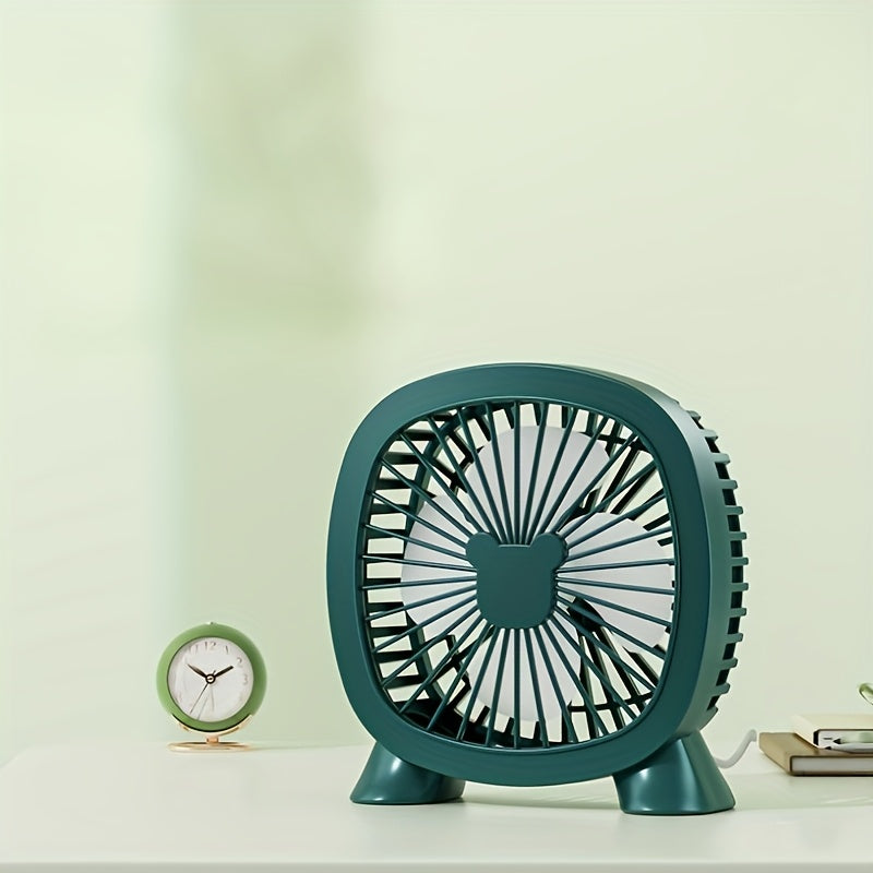 USB-Powered Desktop Mini Fan in White Green Pink for Office Dorm Home Use