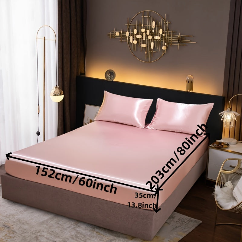 3-Piece Fitted Sheet Set with Pillowcases Polyester Bedding Soft Skin-Friendly