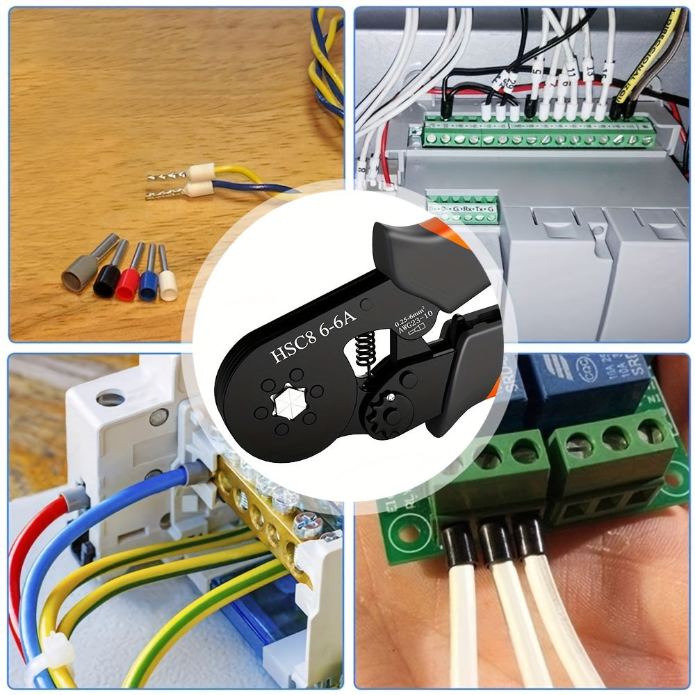 Ratchet Crimping Tool Set with Wire Stripper and Pliers Carbon Steel No Power Needed