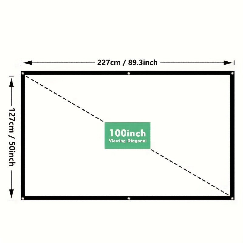Portable HD Projection Screen 72-100 Inch Foldable Indoor Outdoor Anti-Wrinkle