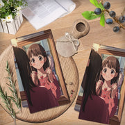 Набор из 2 кухонных полотенец с аниме-девушкой, сердечным ожерельем, ультра мягкие, впитывающие, 16x24 дюймов