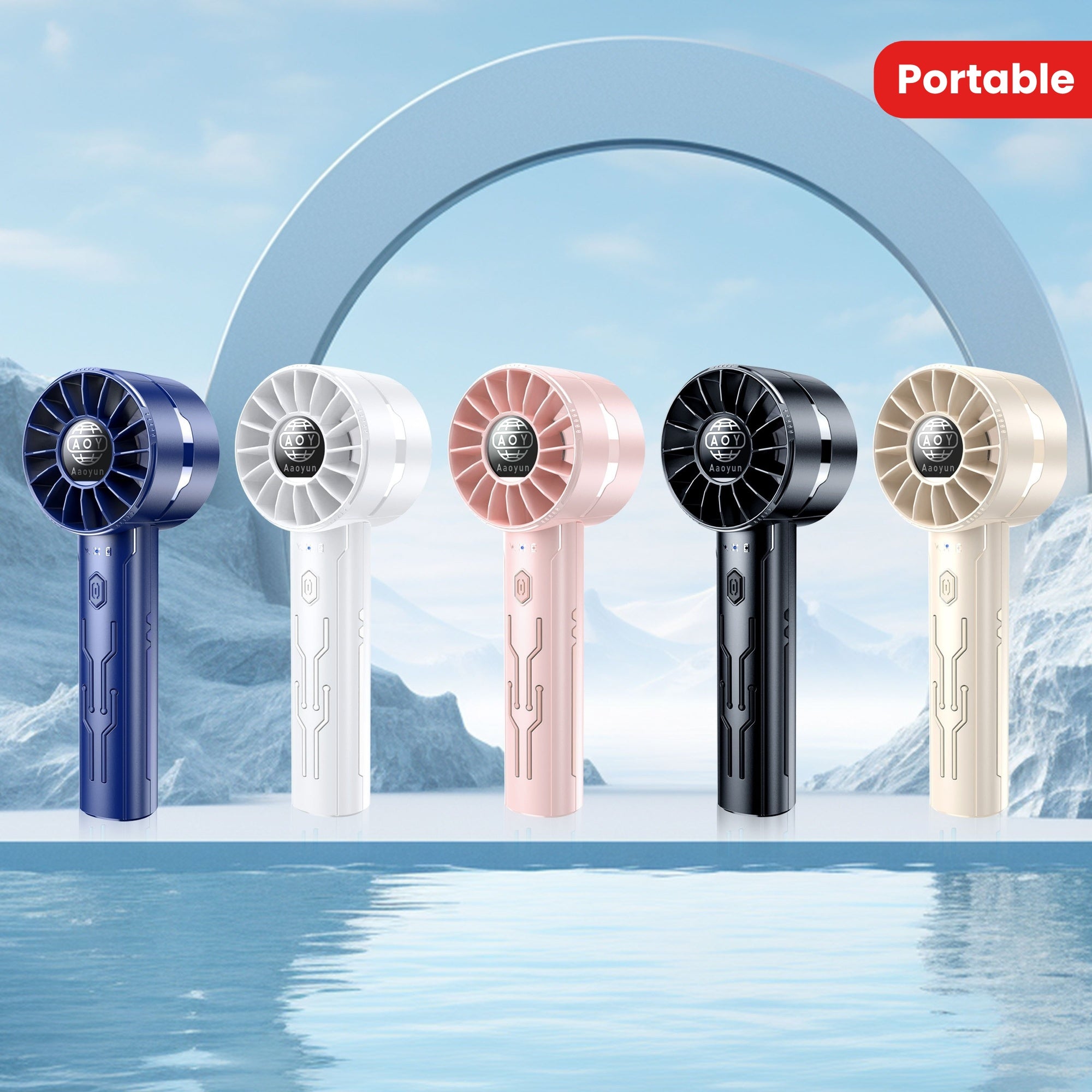 Mini USB Handheld Fan with Turbo Wind 4-Speed Adjustable Portable Cooling