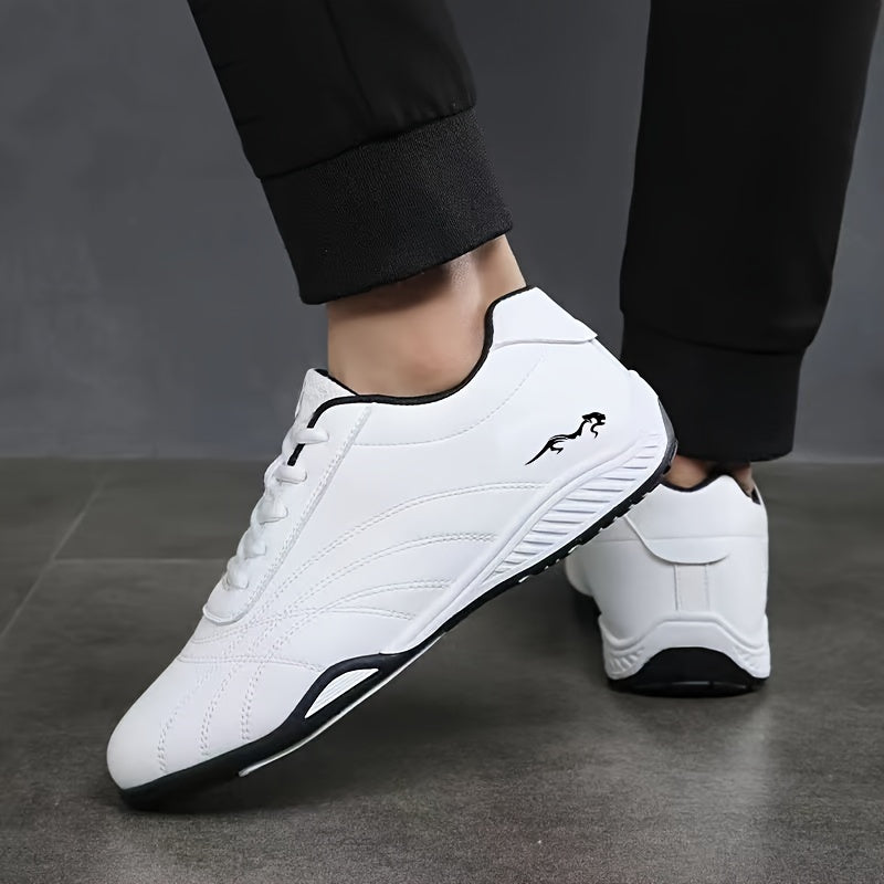 Men's Breathable Casual Sneakers with Lace-Up Design and PVC Sole