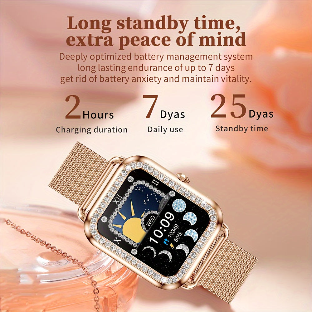 Women's Stainless Steel Smart Watch with 200+ Watch Faces, Sports Modes, Sleep Monitoring