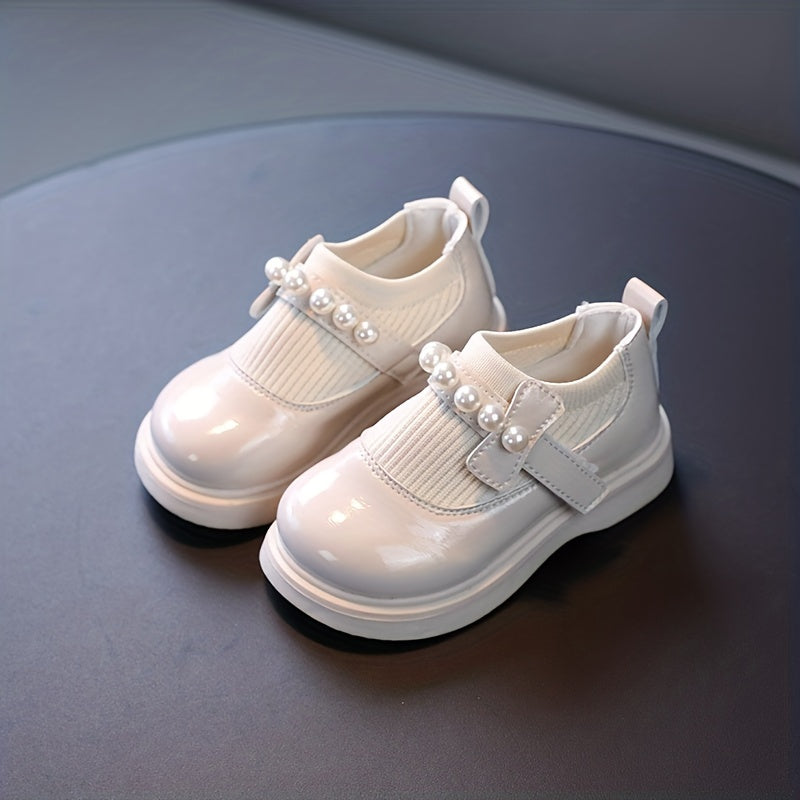 Girls' Mary Jane Shoes with Pearls and Small Flats for Girls Under 14