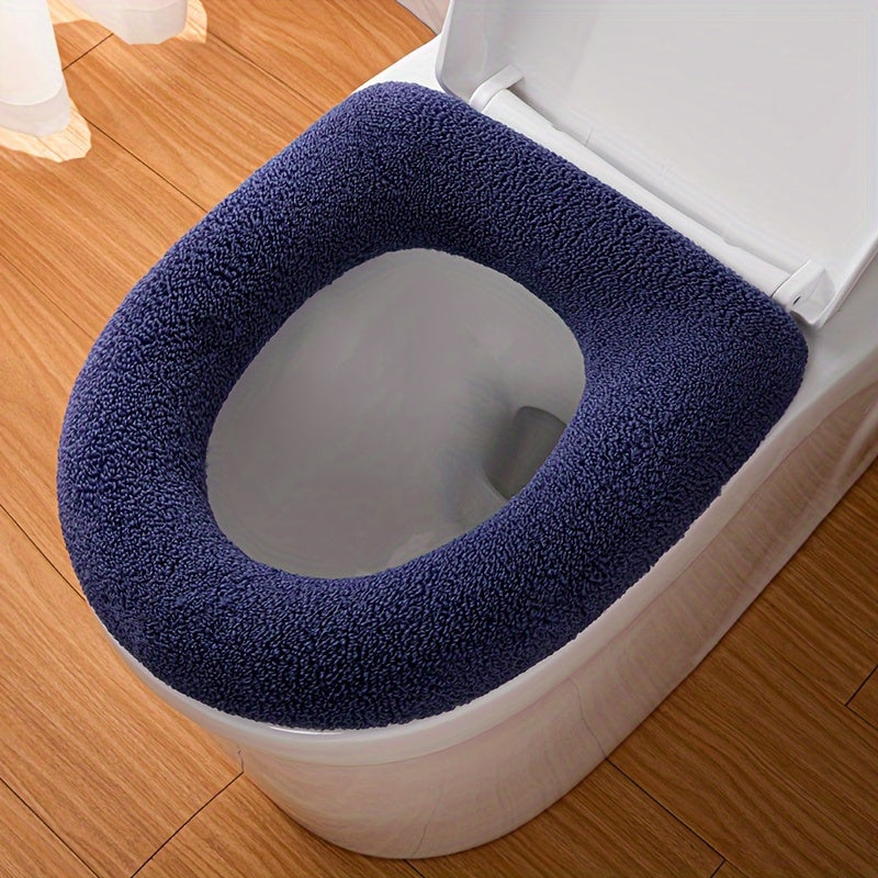 Soft Cartoon Solid Color Toilet Seat Cover with Handle