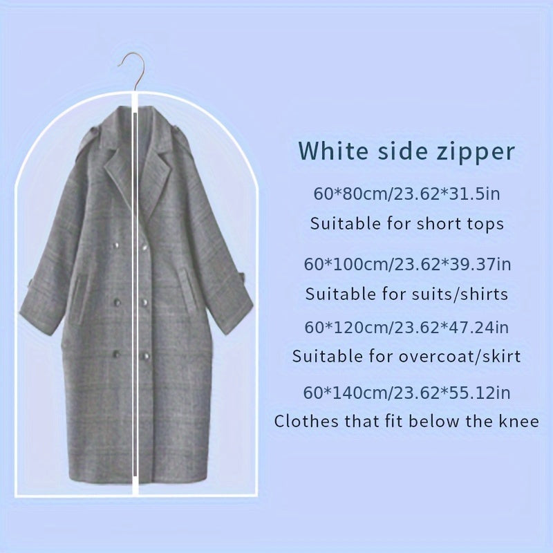 Transparent PEVA Garment Bag with Hanging Hook for Suit Dress Coat Storage