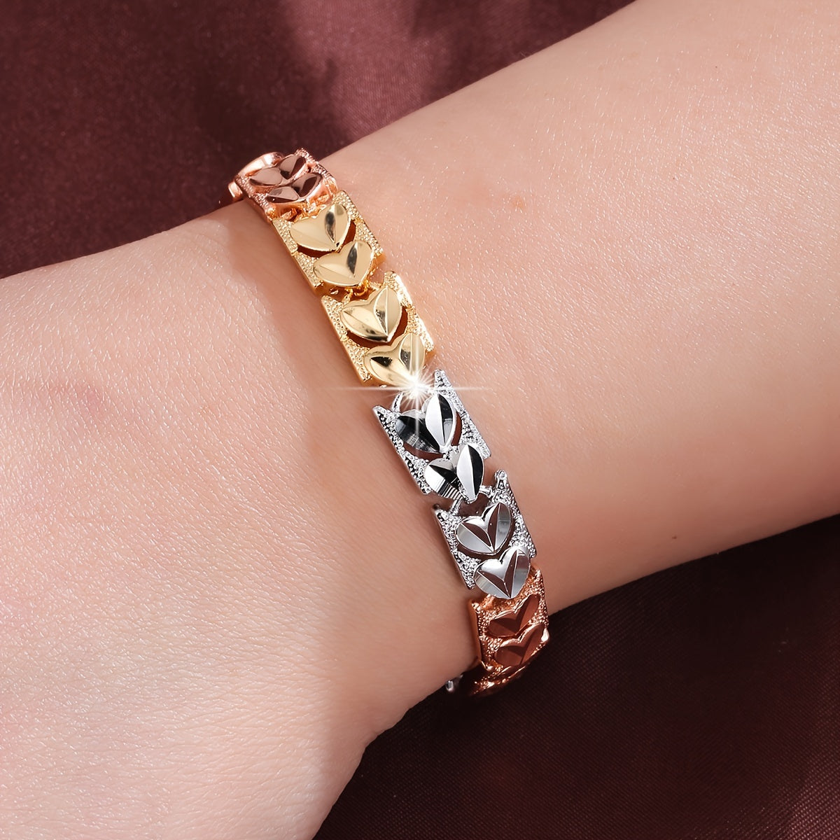 Girls Heart Bracelet with Middle Eastern-Inspired Design and Tempered Style