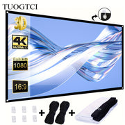 60-Inch Portable Anti-Wrinkle Projection Screen 16:9 4K Ultra HD Full 1080P for Home Theater Outdoor Parties