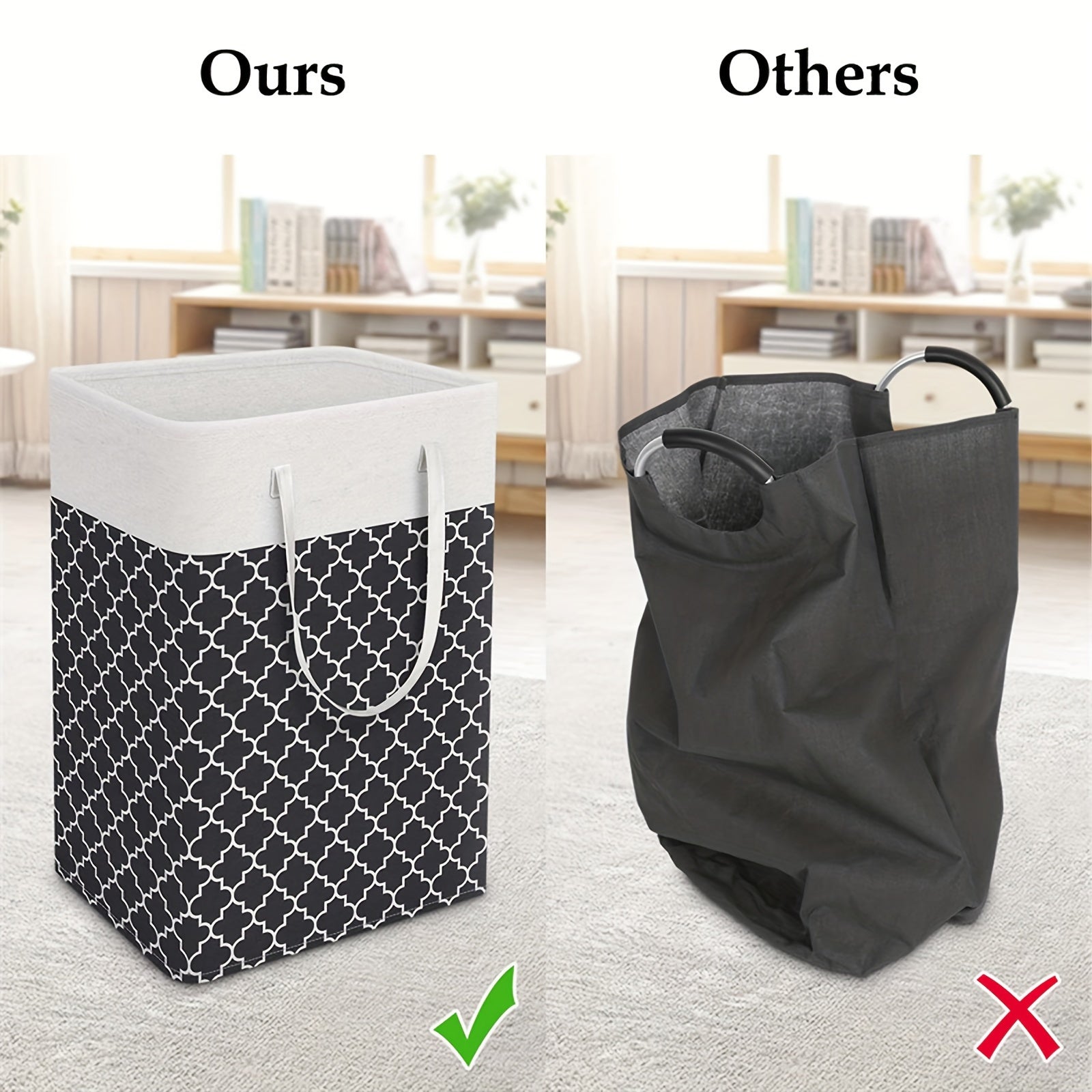 75L Foldable Laundry Hamper with Handles Waterproof Portable Storage Bin for Clothes and Toys Black Grey Red Blue