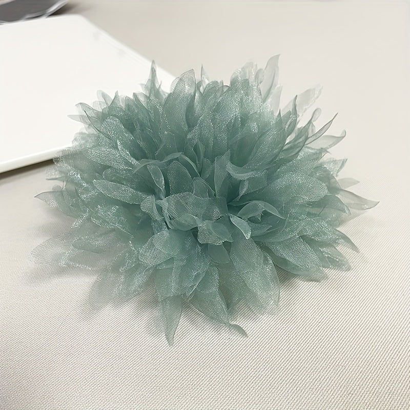 Одна большая ручная брошь-булавка для женщин, элегантная тканевая лацканная булавка с цветочным дизайном, стильный аксессуар для жакетов и платьев - включает 1 штуку