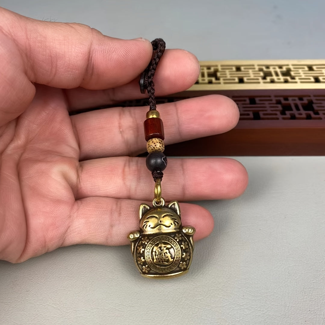 Vintage Lucky Cat kalit soati alloy charm sumkalar, avtomobil kalitlari, farovonlik sovg‘asi uchun