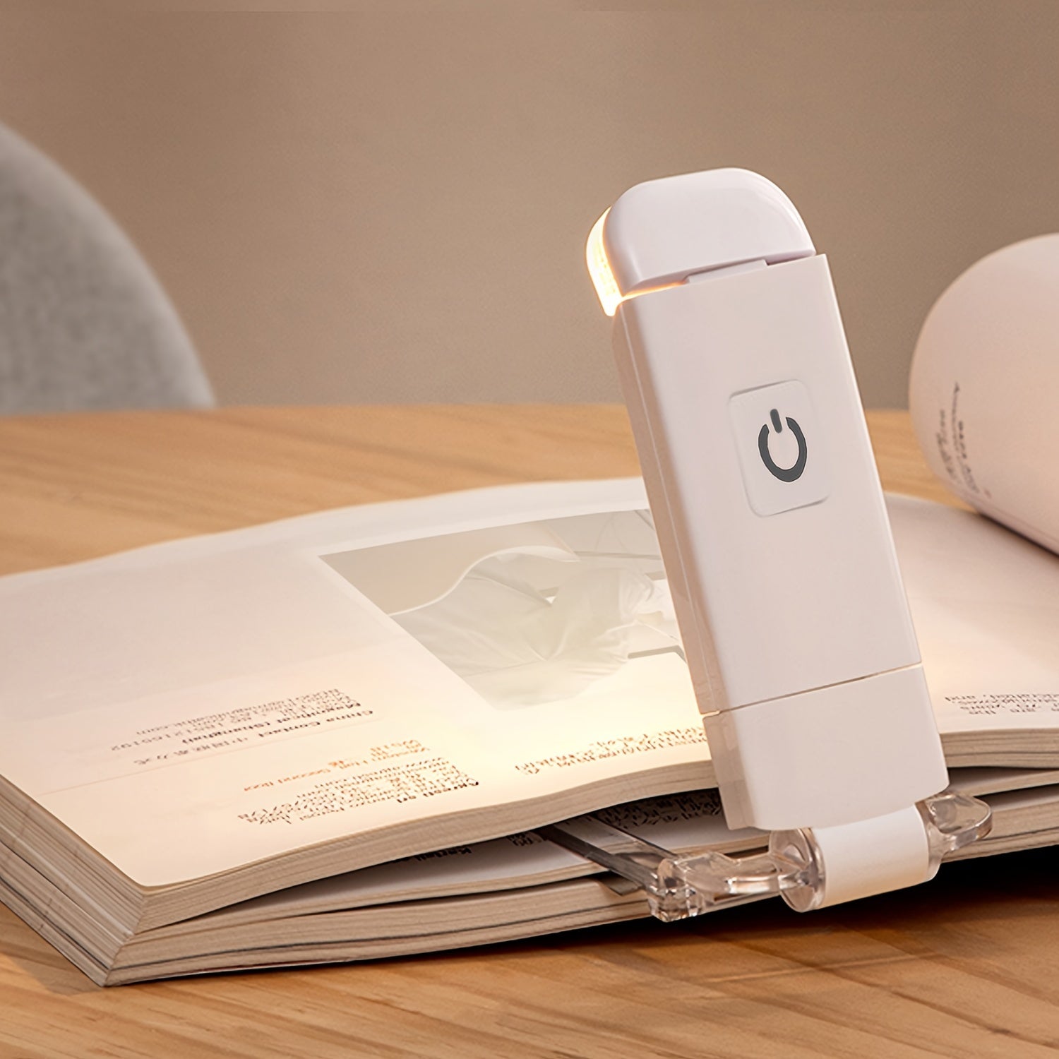 USB Rechargeable Reading Light with Adjustable Brightness Clip-On Book Lamp for Night Reading