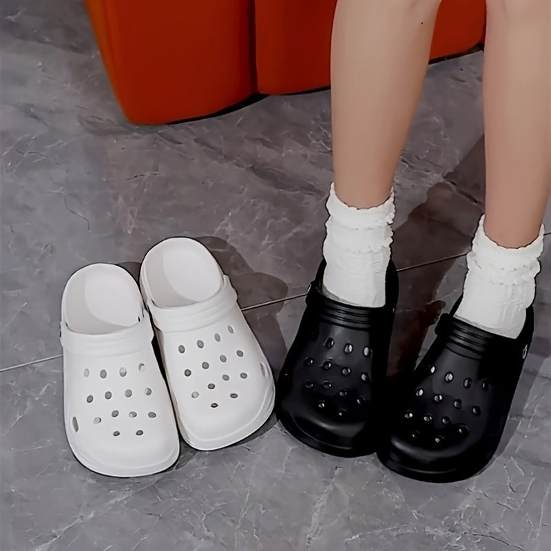 Unisex EVA Clog Shoes 4cm Thick Sole Lightweight Breathable Summer Black White