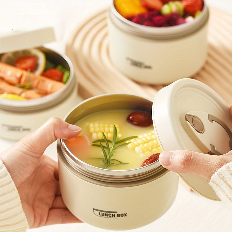 Double Layer Stainless Steel Soup Bowl with Lid Microwave Safe Bento Box