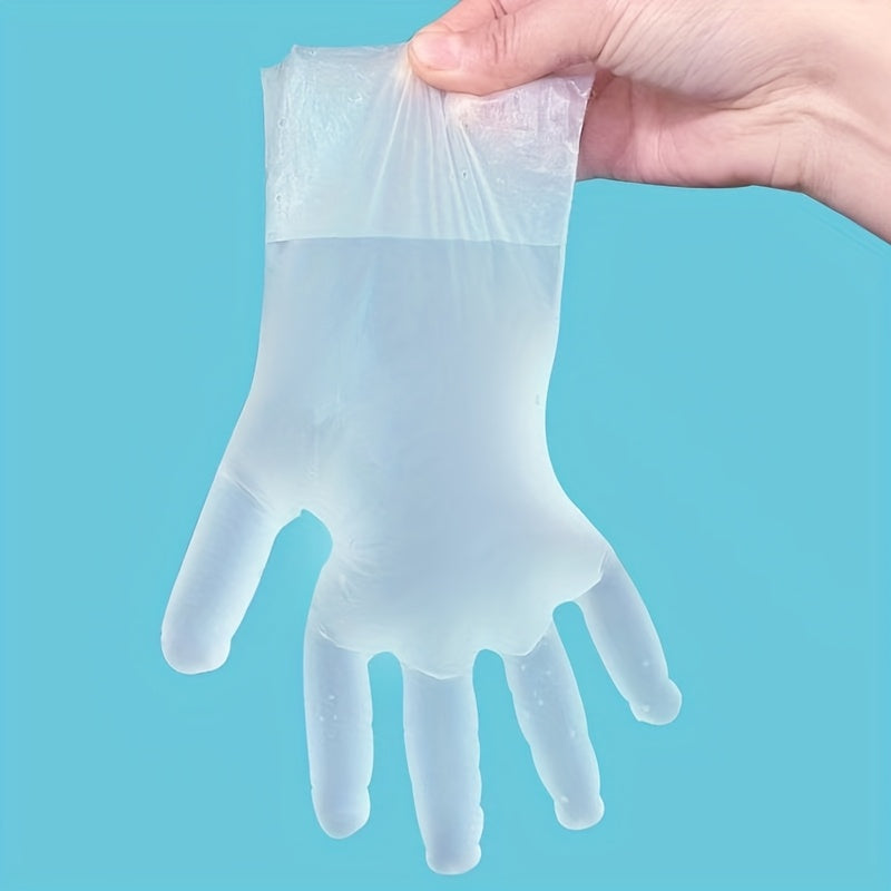 Guantes desechables de Tpe 100 piezas a prueba de agua, a prueba de aceite, sin polvo, transparentes