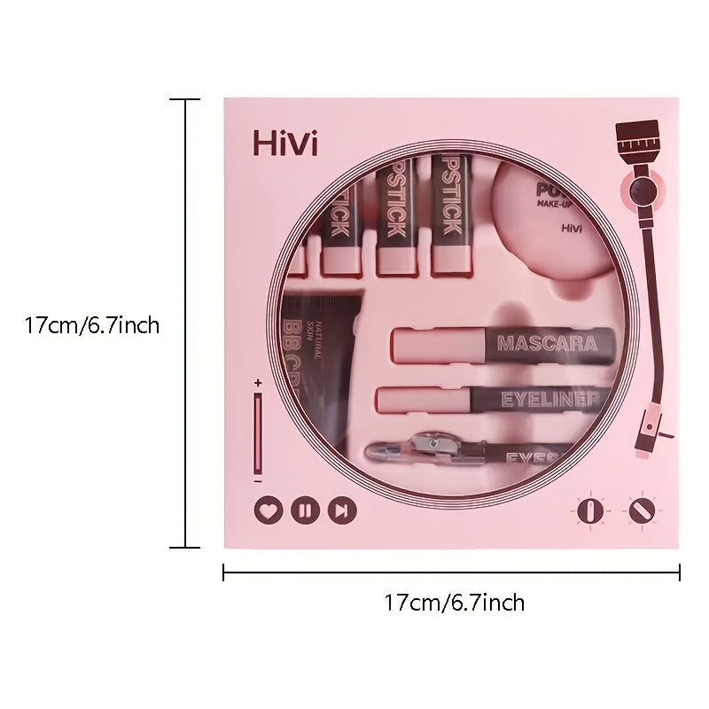 Набор косметики в подарок для женщин с помадой, BB-кремом, прессованной пудрой, подводкой для глаз и тушью для маминого дня