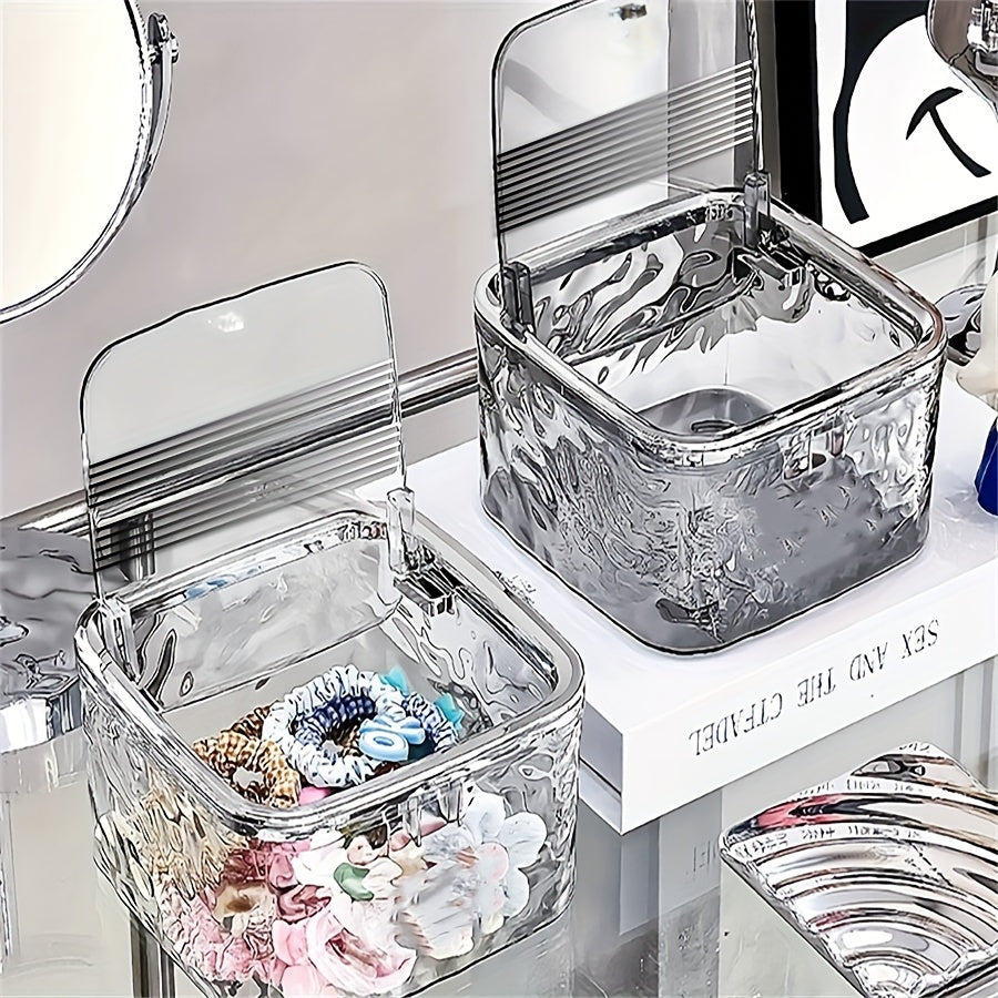 Qizlar uchun soch aksessuarlari saqlash qutisi, shaffof stol usti tashkilotchisi, soch kliplar va uzuklar uchun