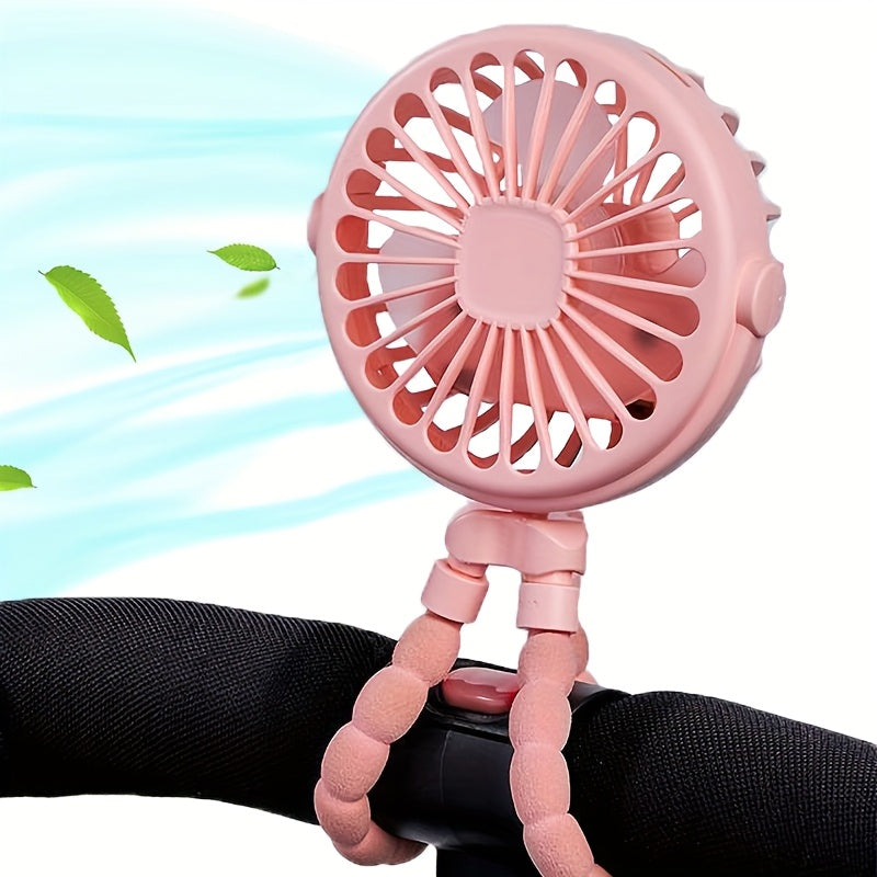 Octopus-Shaped LED Light Mini Fan Portable Wearable Fan with Flexible Tripod