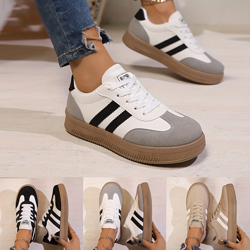 Women's Casual Sneakers Low Top Non-Slip PVC Sole All-Season