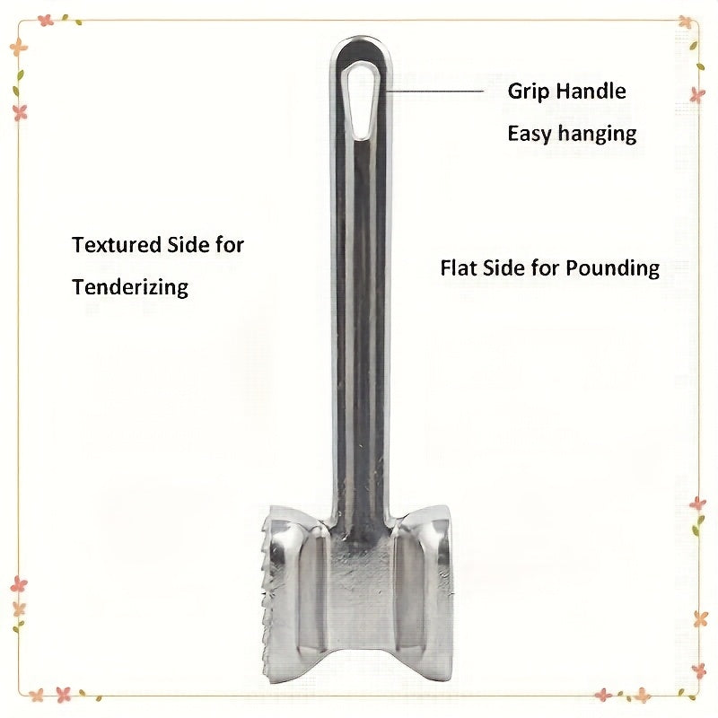 Stainless Steel Meat Tenderizer Hammer for Home Use Dual-Sided Beating Tool