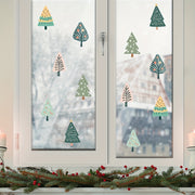 Christmas Window Clings Decals Forest Trees Winter Decor Holiday Stickers