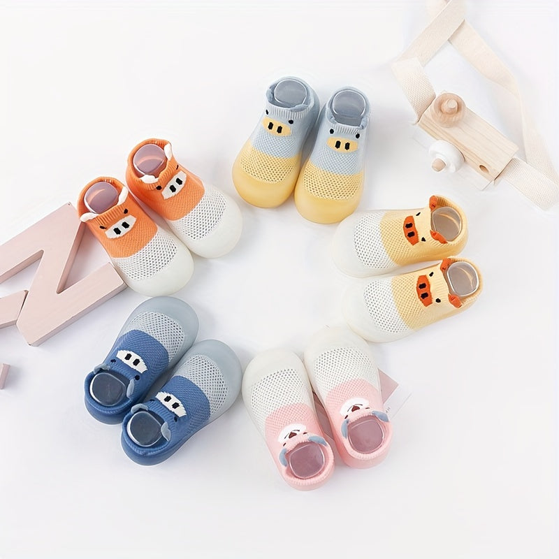 Baby Boys Girls Slip-On Shoes with Non-Slip Rubber Sole and Breathable Fabric for Indoor Outdoor Spring Autumn