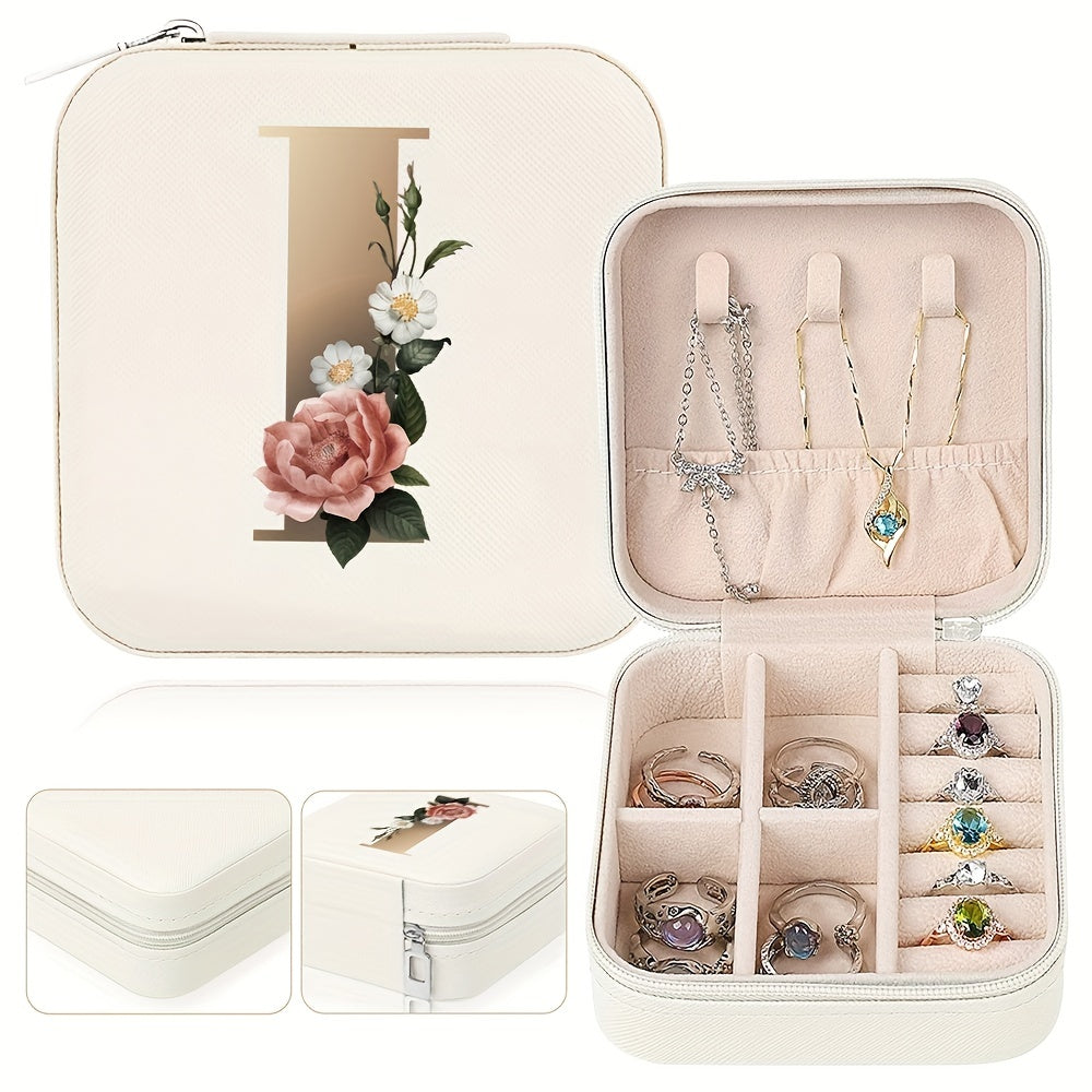 Mini Portable Zipper Jewelry Storage Box for Rings Necklaces and Studs