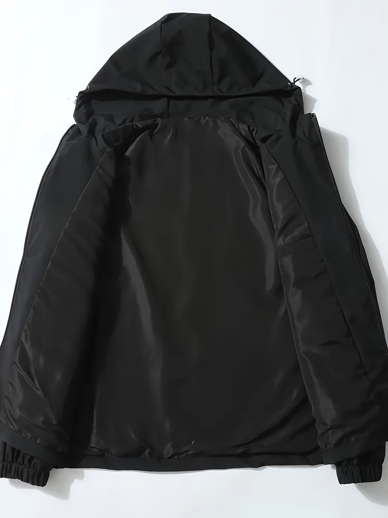 Мужская ветронепроницаемая куртка с капюшоном и вышивкой, полиэстер, повседневная, весна-осень