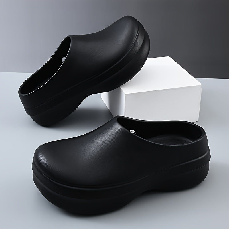 Unisex Solid Color Thick Sole Clogs Lightweight Open Toe Mules