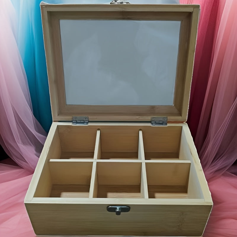 Bamboo Storage Box for Tea and Coffee Kitchen Organizer