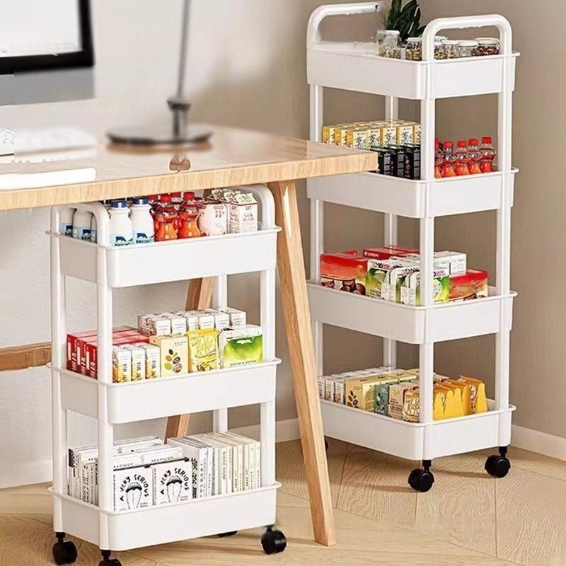 White Rolling Storage Cart 3-Tier Organizer for Kitchen, Bedroom, Bathroom