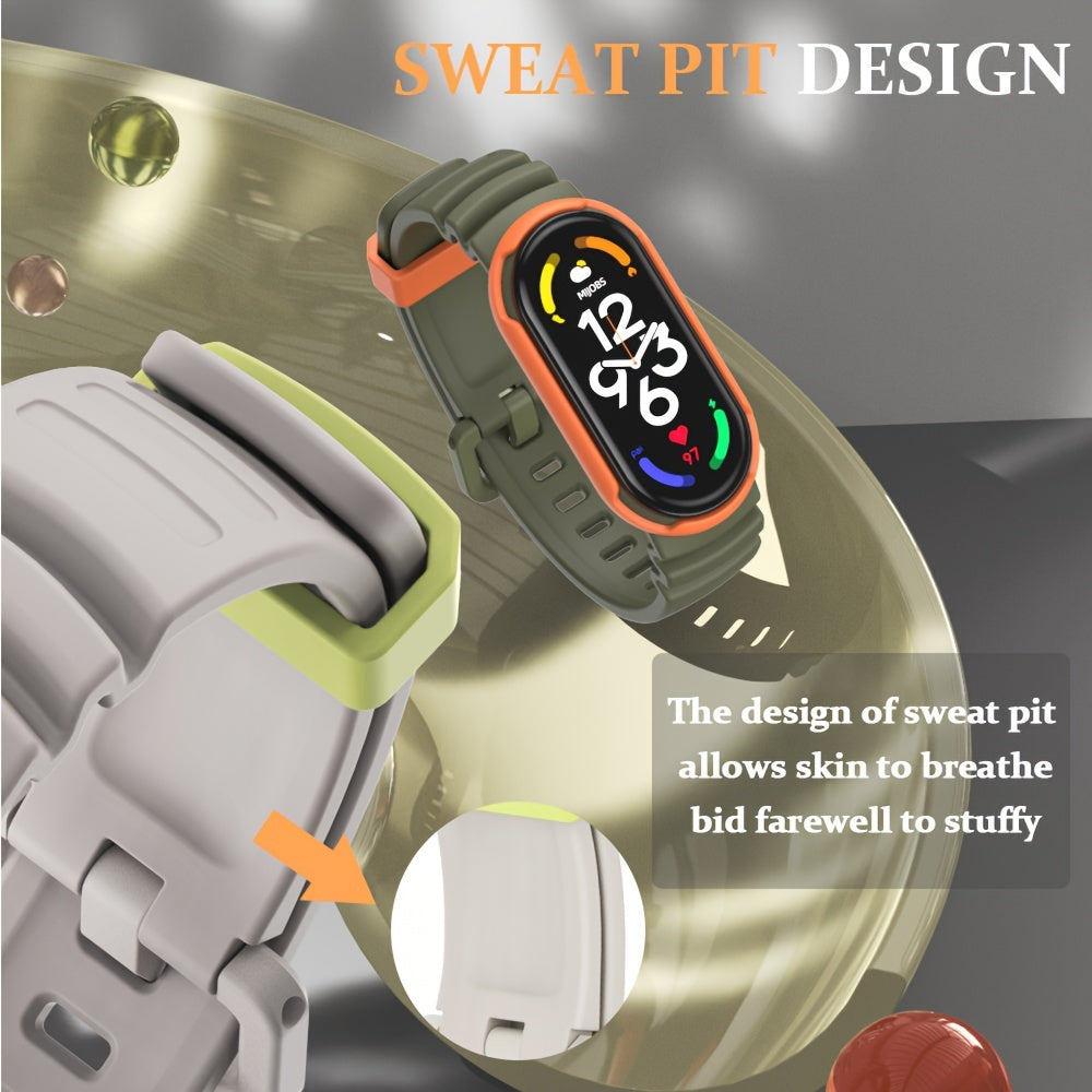 Waterproof TPU Sport Band for Mi Band 5 6 7 Adjustable Durable Replacement Strap