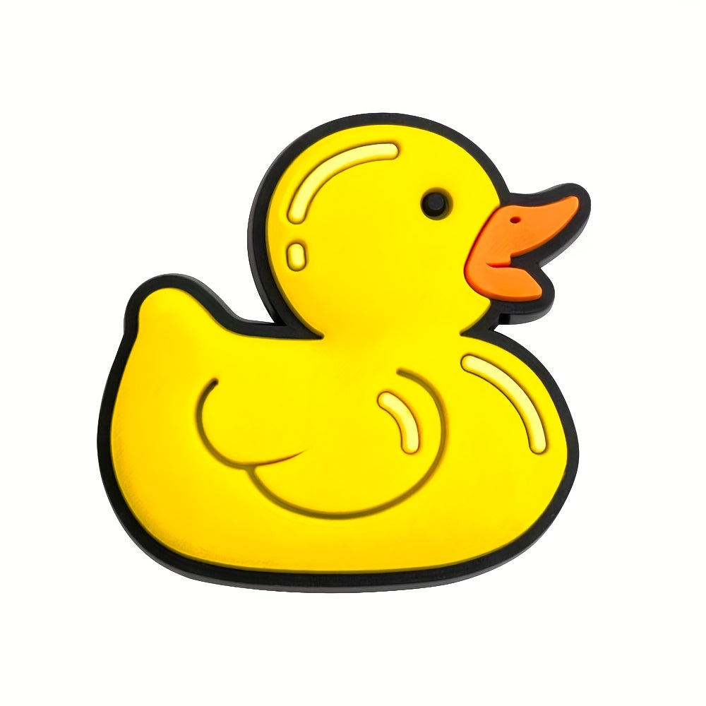 Kids Yellow Duck Shoe Charms Diy Accessories for PVC Bubble Slides Sandals