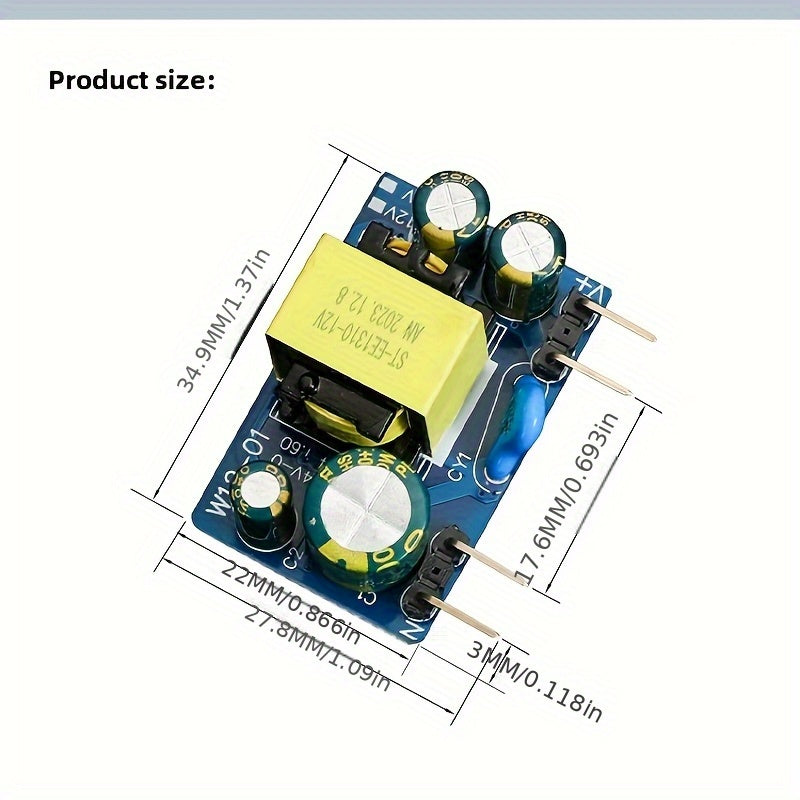 220V to 12V 1A Isolated Switch Power Supply Module AC-DC Step-Down Power Supply
