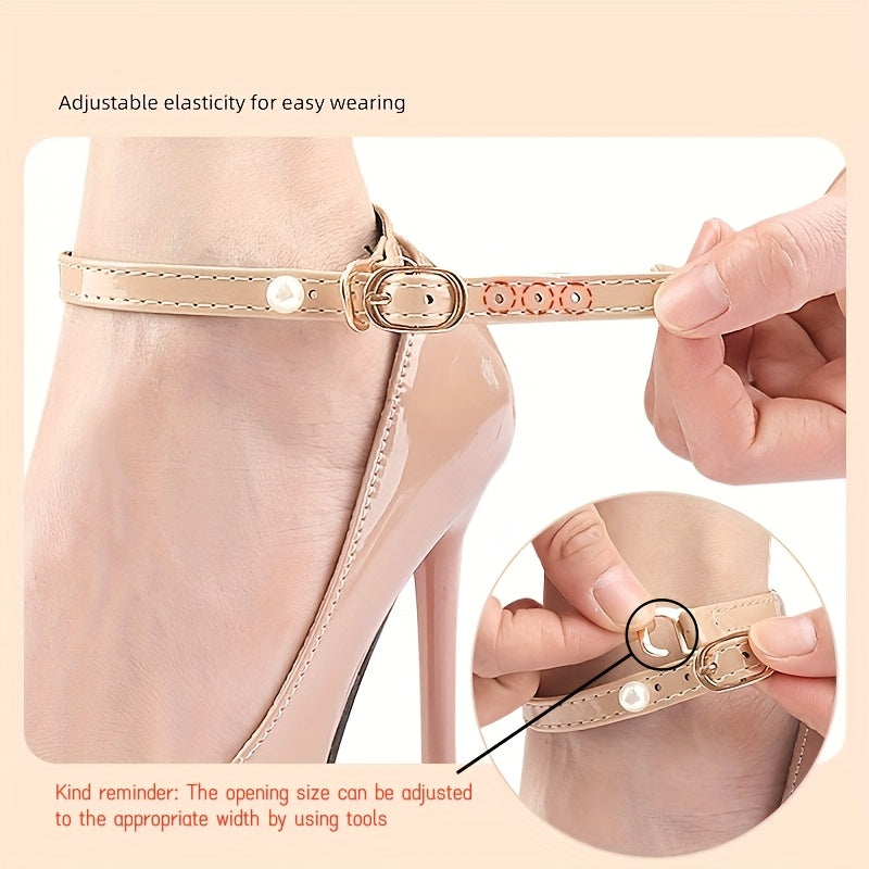 Faux Leather Anti-Slip Shoe Laces Heel Strap for Secure Fit