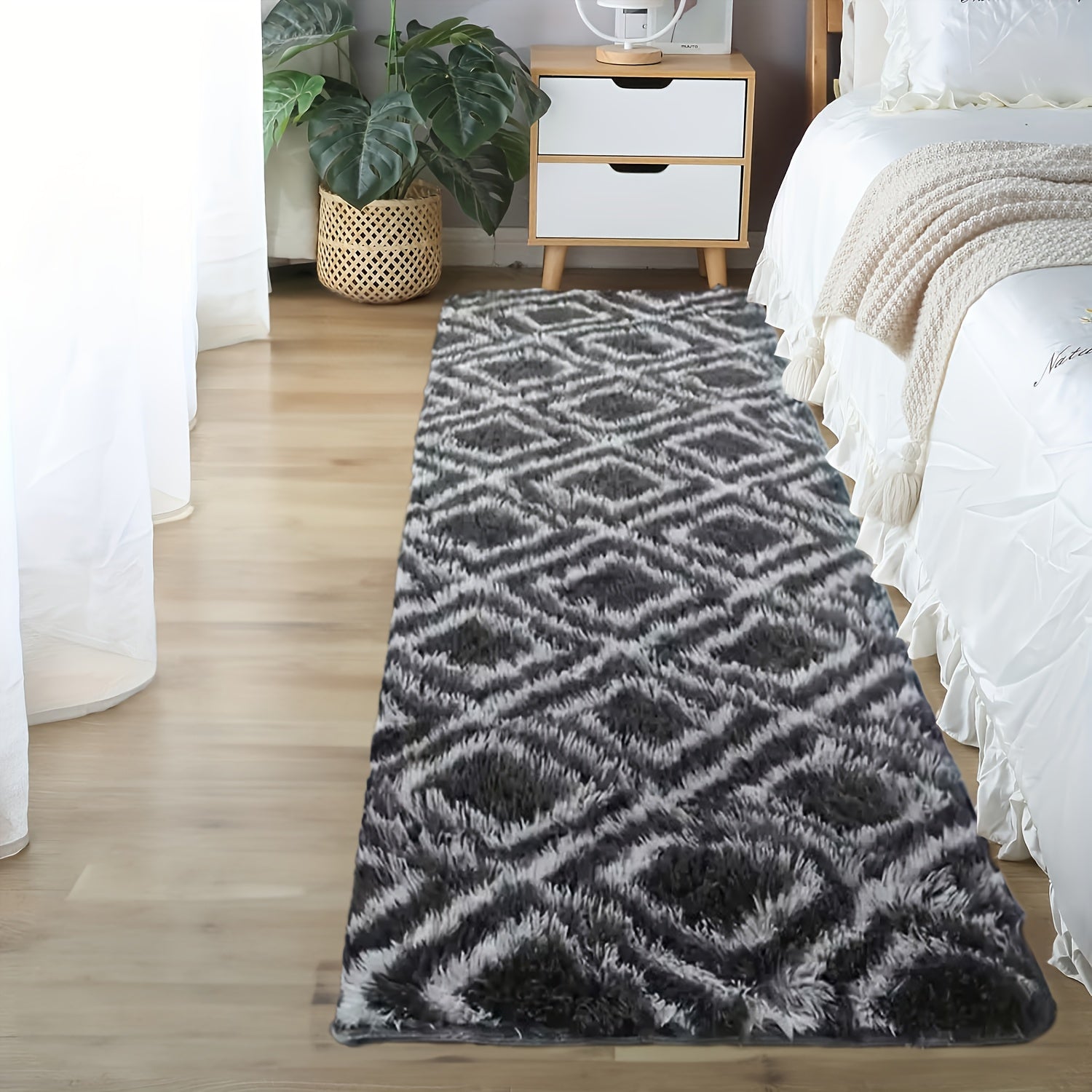 Soft Plush Drum Carpet Area Rug Non-Slip Washable Fabric Bedroom Living Room Dorm Decor