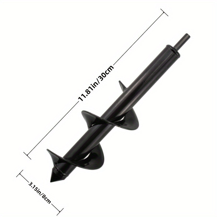 Garden Plant Auger Drill Bit 3/8 Inch Hex Drive Spiral Planter Solid Steel