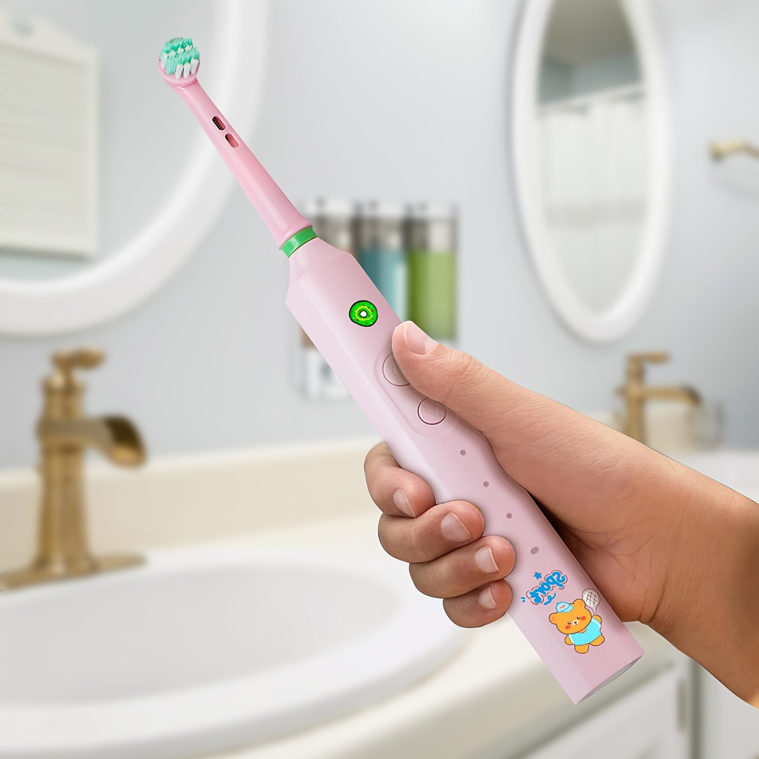 3 yoshdan katta bolalar uchun elektr tish cho'tkasi, 4 ta cho'tka boshli va USB-C zaryadlash bilan