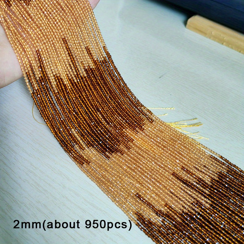 950 Pieces 2mm Faceted Glass Beads Gradient Colors for Jewelry Making and DIY Crafts