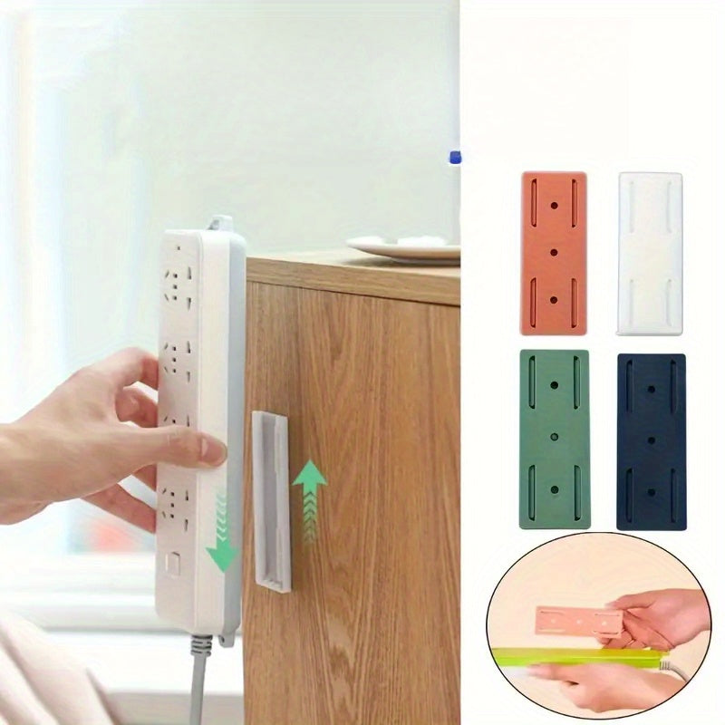 8pcs Wall-Mounted No-Drill Socket Holder Self-Adhesive Cable Organizer for Kitchen and Home Office