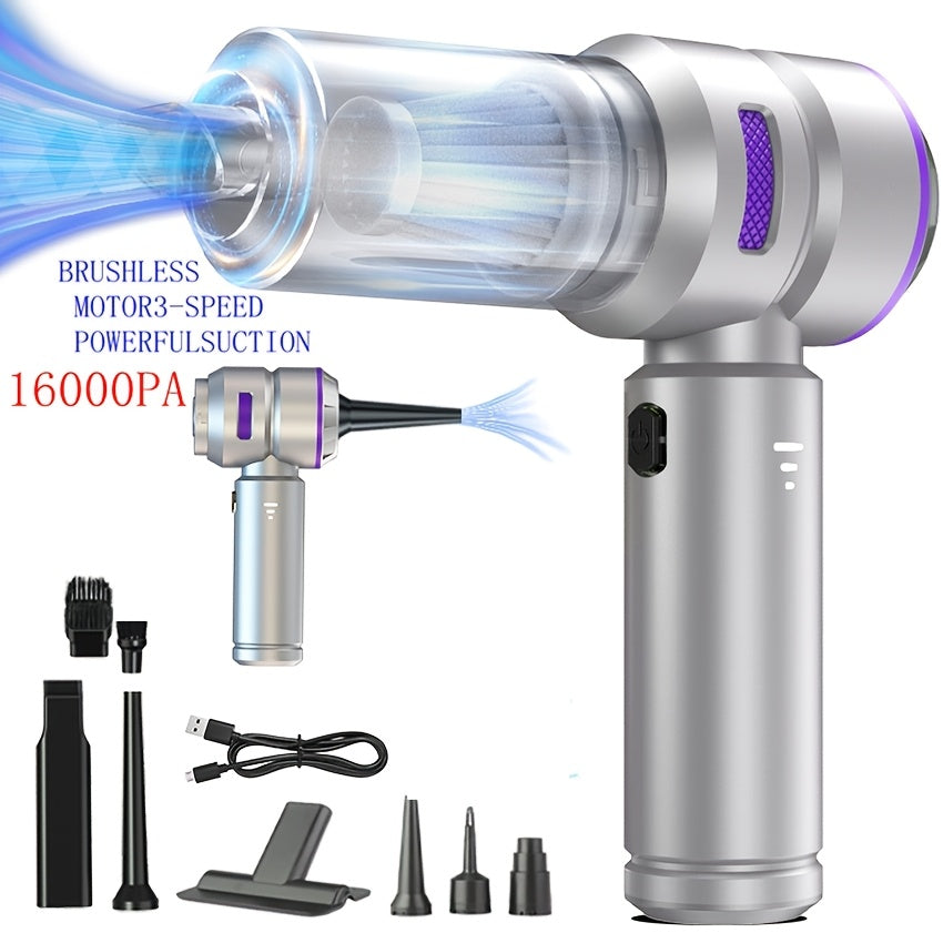 Aspiradora de mano inalámbrica para coche y hogar, con succión de 16000PA