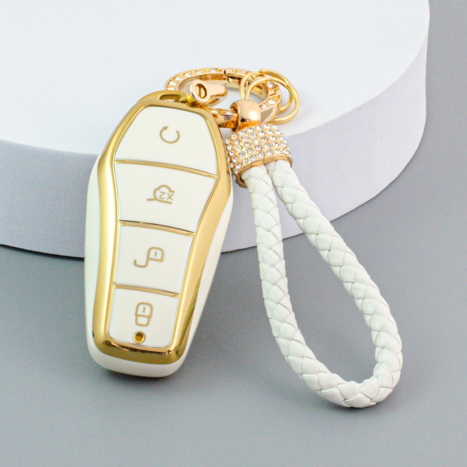 Universal Soft TPU Key Fob Cover Case with Keychain for Electric Vehicles