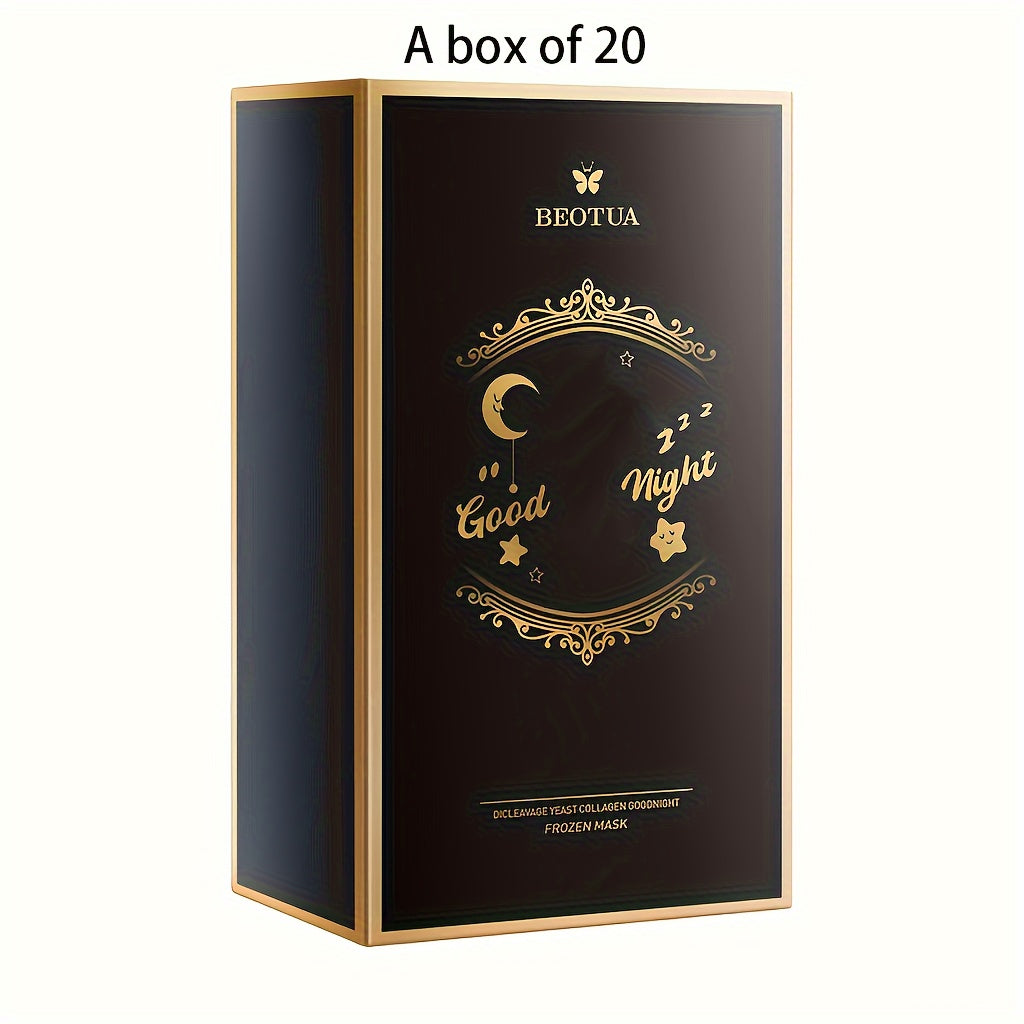 20 Packs Collagen Yeast Extract Facial Masks for Dry Skin No-Rinse Sleeping Masks